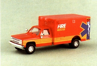 Chevrolet, rot-gelb Fire Rescue Ambulance   [#*CL] 6   ab